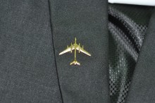 A plan form view of the Tu-142 pin against a Black Blazer